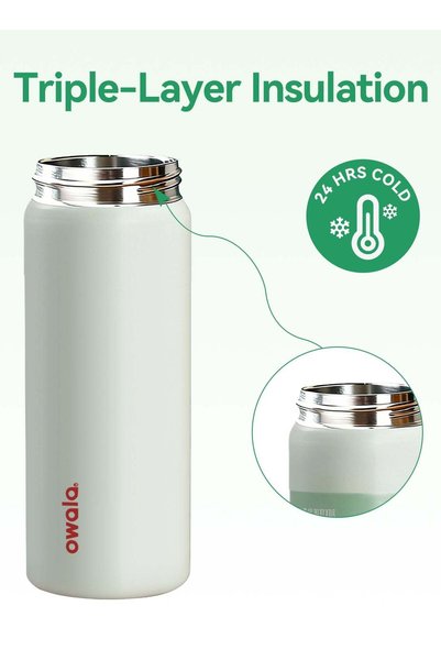Generic Owala Turquoise 24oz Stainless Steel Sports Flask with Straw and Travel-Friendly Lid