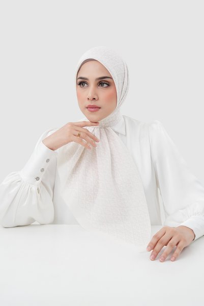 Buttonscarves Prism Vual Square Scarf - Vanilla