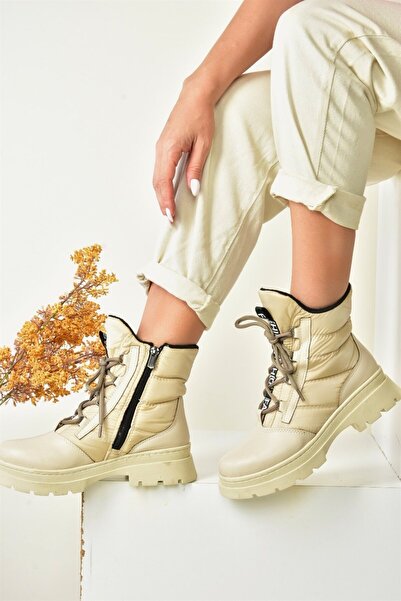 Fox Shoes Bej Kumaş Kadın Bot L274505004