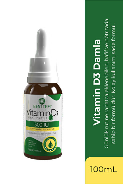 BESTTEM Vitamin D3 Oral Damla – D3 ve E Vitamini İçeren Doğal Destek - 20 ml