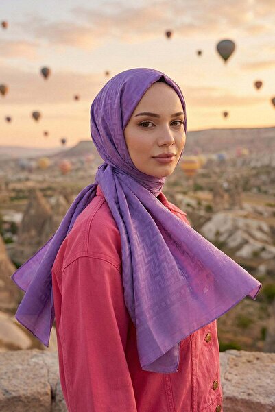 Armine Zigzag Pattern, Cotton Jacquard Shawl - Dia7-4822 - Magenta