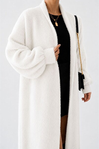 DAĞON'S Beard Fabric Long Knitwear Cardigan