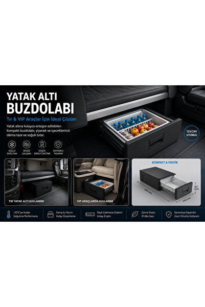 FEERRA tır yatak altı buz dolabı 30 litre 3 yönlü değiştirilebilir motor yapı...