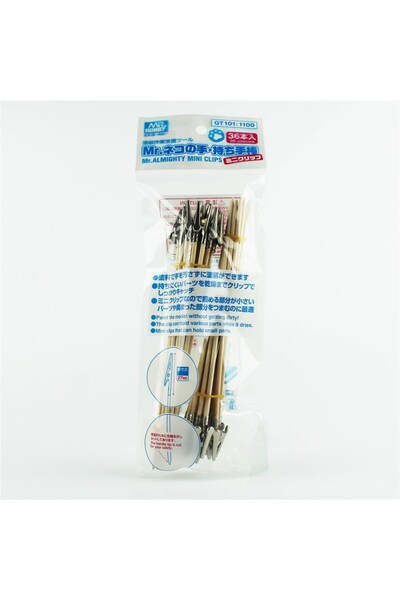 Generic Brand مشبك معدني من نوع Mr.Hobby GT-101، 14 سم، عصا خشبية، 36 قطعة