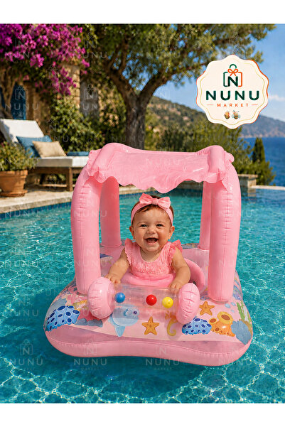 NUNU عوامة أطفال بمقعد وحماية من الأشعة فوق البنفسجية - أزرق / وردي