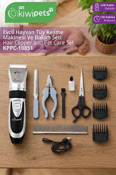 kiwipets KPPC-10851 Evcil Hayvan Tüy Kesme Makinesi Seti | 120 Dakika Kullanı...