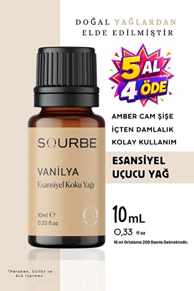 SOURBE Vanilya Esansiyel Uçucu Koku Yağı Buhurdanlık Yağı Ortam Oda Kokusu Di...
