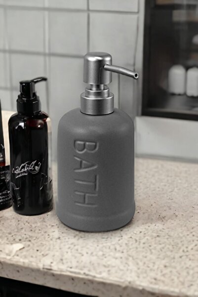 ALBETTO Stonware Seramik Sıvı Sabunluk Gri 400ml