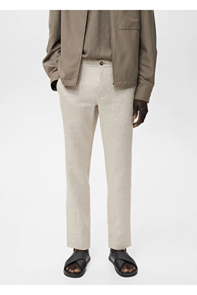 MANGO Man Slim fit %100 keten pantolon
