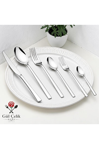 KAVEH Rose Steel 36 Piece Simple Cutlery Set for 6 People 18/0 Quality