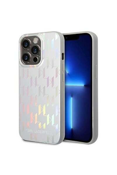 Karl Lagerfeld Phone case for iPhone 14 Pro Max, Iridescent Monogram, Plastic...
