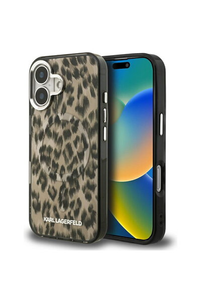 Karl Lagerfeld Husa pentru iPhone 16 - IML Leopard Pattern MagSafe (KLHMP16SH...