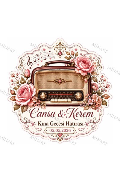 Minart 50 Adet Kişiye Özel Radyo Magneti, Retro Müzik Temalı Hatıra Magneti, ...