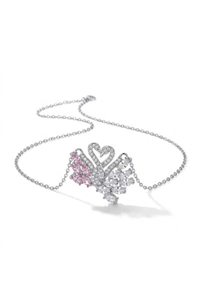 h&b design jewel Pink Swan Love Necklace