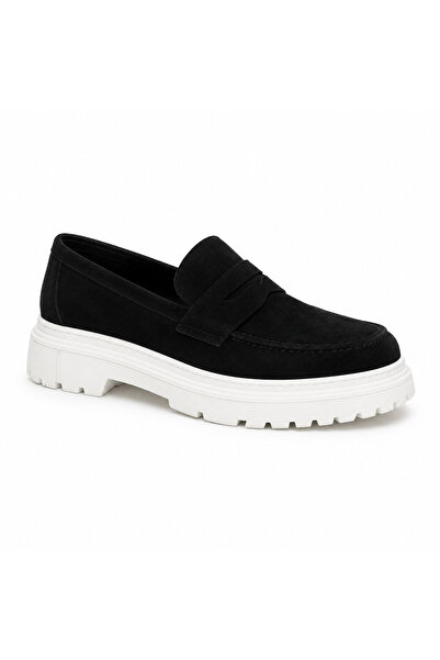 BESKAR Black Suede White Sole Men's Shoes - Premium Comfortable Smart Casual ...
