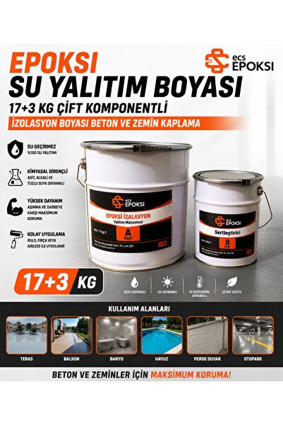 Ecs Epoksi Su Yalıtım Boyası 20 Kg Çift Komponentli İzolasyon Boyası Beton ve...