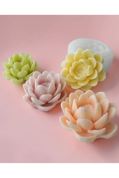 HogART Design Lotus mum ( Model 2 ) Mum Beton & Kokulutaş Silikon Kalıp