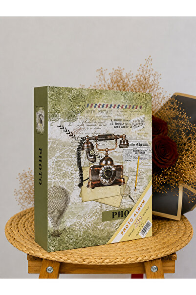 Rabsev Photo Album 10X15Cm 200 Photo Capacity Colorful Antique Telephone Patt...