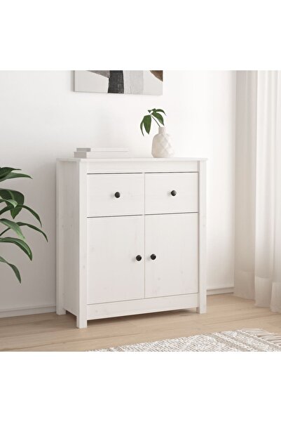 Concept Servantă, alb, 70x35x80 cm, lemn masiv de pin