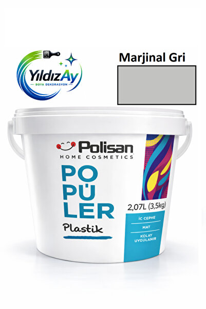 Polisan Popüler Plastik Mat Iç Cephe Boyası 3 kg Marjinal Gri