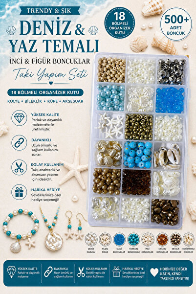 By MO Accessories Yaz Sezonu İnci Deniz Yıldızı Deniz Kabuğu Cam Boncuklarla ...
