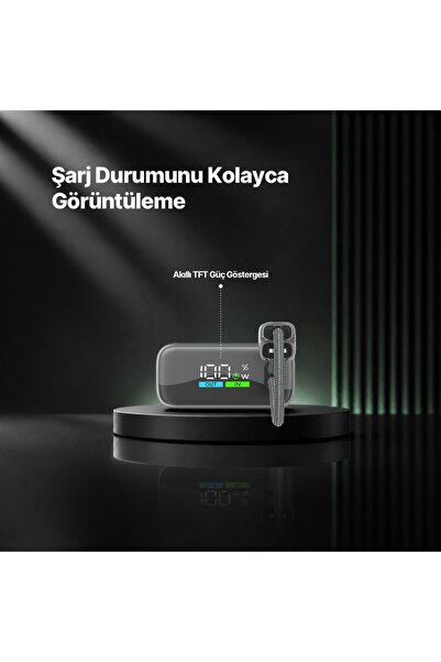Ttec ReCharger Pro TFT 10.000mAh PD 20W USB-C ve Lightning Dahili Kablolu Taşınabilir Hızlı Şarj Aleti Powerbank 2BB278UG