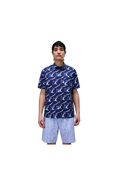 Napapijri P0A4Hzufa41-R G-Elıor Ss Aop Men's g &amp; Ouml;Mlek Blue