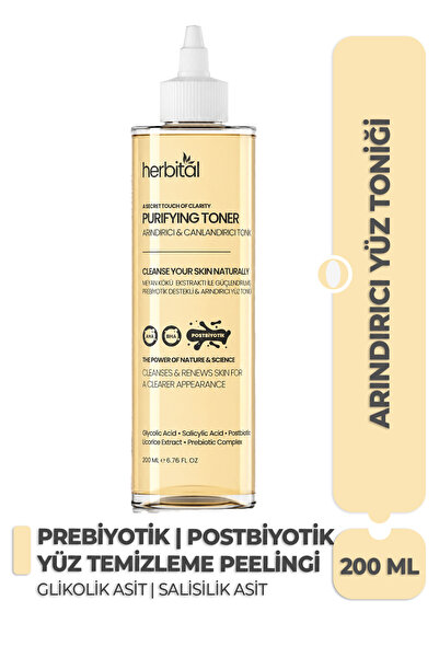 Herbital AHA BHA Gözenek Arındırıcı Tonik – Siyah Nokta Karşıtı, Prebiyotik &...