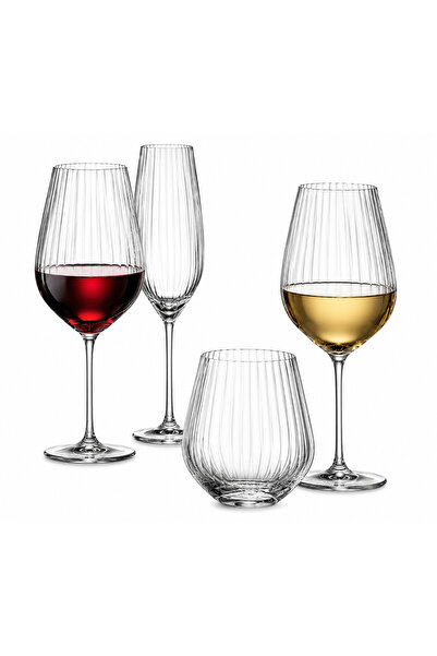 BOHEMİA CRYSTAL Set de 16 pahare pentru vin, șampanie și apă, 500/520/690/260...