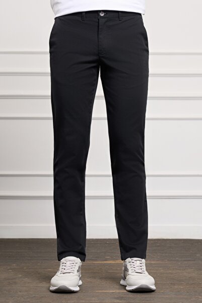Morven Pantaloni chino negri Slim Fit pentru bărbați