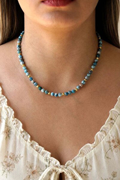 Orenda Design Apatite Natural Stone Necklace |   Communication Strengthening ...