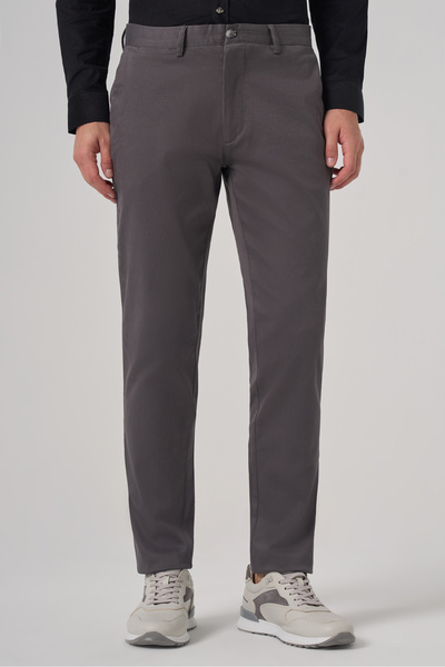 Morven Pantaloni chino din bumbac afumat pentru bărbați Trend slim fit