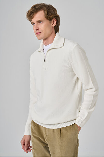 Morven Men's Bone Trend Bato Collar Dynamic Fit Comfortable Cut Knitwear