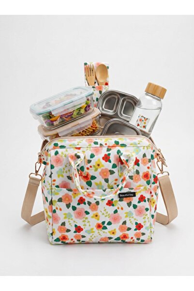 beautiful bag Isı Yalıtımlı Su Geçirmez Termal Çanta Yemek Taşıma Beslenme Çantası Çiçekli