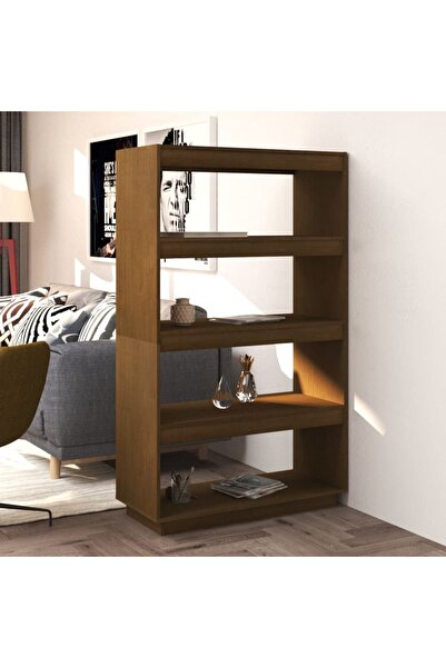 Concept Bibliotecă/Separator cameră, maro miere, 80x35x135 cm lemn pin
