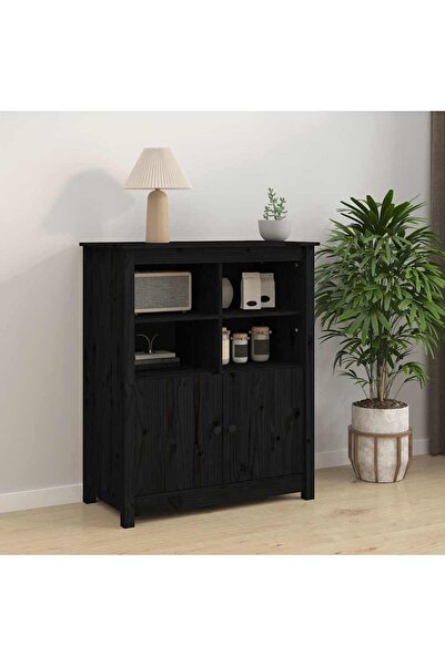 Concept Servantă, negru, 83x41,5x100 cm, lemn masiv de pin