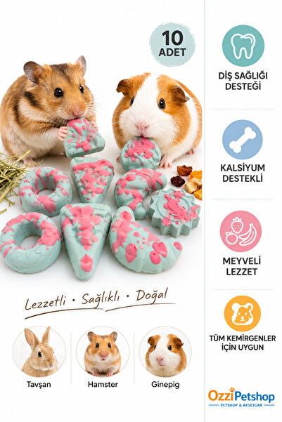 ozzipetshop Tavsan, Hamster , Ginepig Türleri İçin Kalsiyumlu, Meyveli , Dis ...
