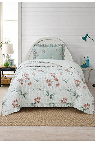 LALHOME Flowers Single Bedspread Set 180X240Cm - with Flounce and Pillow, 100...