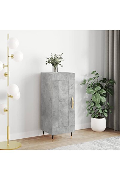 Concept Servantă, gri beton, 34,5x34x90 cm, lemn compozit