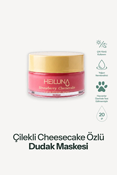 Heiluna Çilekli Cheesecake Özlü Gece Dudak Maskesi 20g | E Vitamini, Shea Yağ...