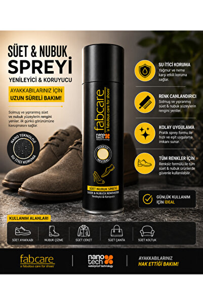 Fabcare Süet Ve Nubuk Ayakkabı Sprey Boyası Naturel 250 ml