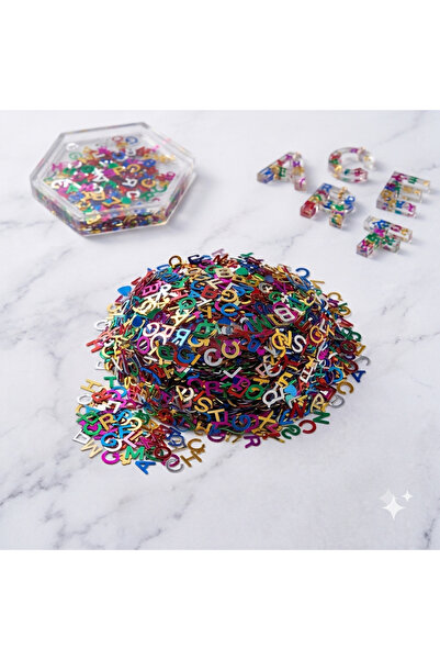 epoksi kalıp cank Epoksi Harf Glitter 5gr , Epoksi Reçine  Alfabe Holografik ...