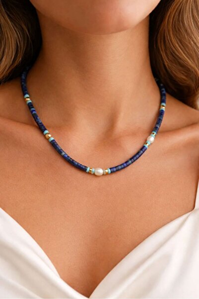 B Design jewelry Ariev Lav ve Lapis Lazuli Taşlı Kolye