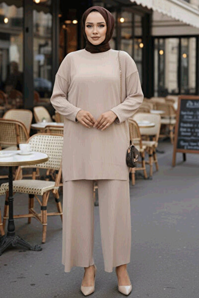 N.S NEVA STYLE Bej Tesettür İkili Takım 12941BEJ