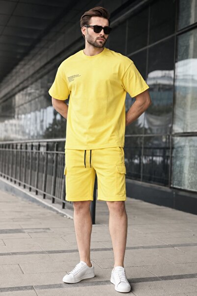 Madmext Κίτρινο Oversize Ανδρικό Σορτς 5391