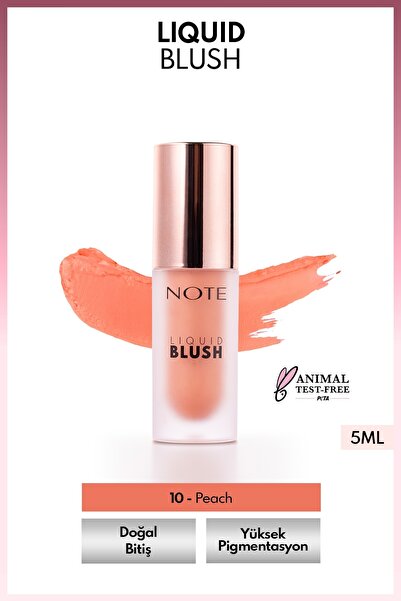 NOTE Liquid Blush Nemlendirici Etkili Likit Allık - 10 Peach (Işıltılı)