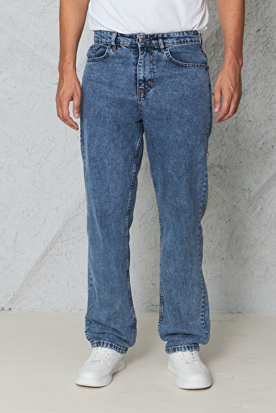 blayn jeans بنطلون جينز فضفاض للرجال - جينز دنيم واسع ومريح للاستخدام اليومي