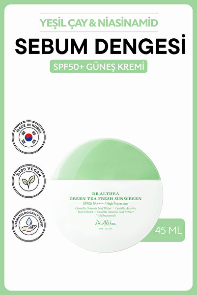 Dr.Althea Green Tea Fresh Sunscreen SPF50+ PA++++ | Yeşil Çay Centella Niacin...