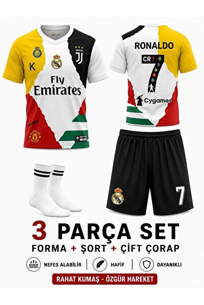 sonvadi Cristiano Ronaldo Tüm Takımlar Ortak Tasarım (Fix) Çocuk Forması Takı...