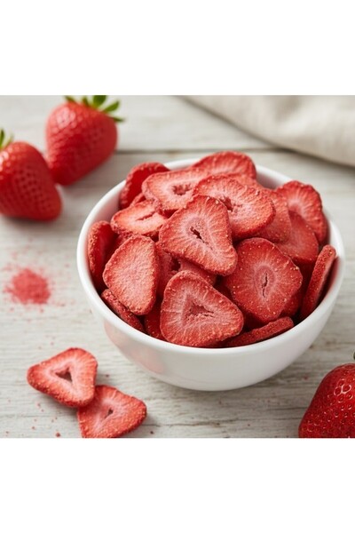 EverEat Freeze Dried Strawberry Slices Doypack - Freeze Dry Fruit Chips 15 Gr